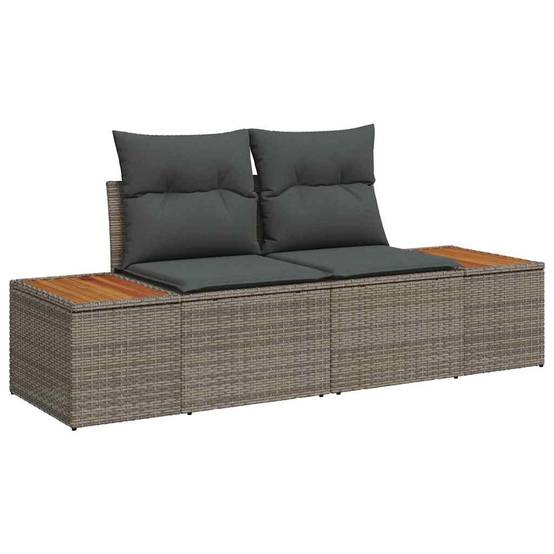 Salon Bas avec Repose-Pieds 8 Pcs Polyrotin & Acacia 7 Places Table Haute pour Dîners et Détente Gris – ComfortXL Outdoor Living - Image 6