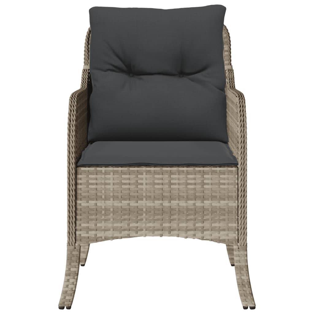 Chaises de jardin avec coussins gris clair résine tressée 58.5 x 67 x 86 cm - PANGIVO - Image 5