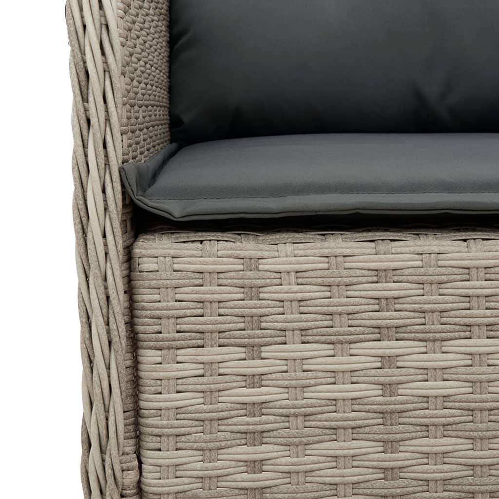 Chaises de jardin avec coussins gris clair résine tressée 58.5 x 67 x 86 cm - PANGIVO - Image 8