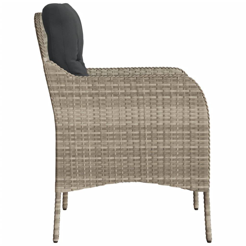 Chaises de jardin avec coussins gris clair résine tressée 58.5 x 67 x 86 cm - PANGIVO - Image 6