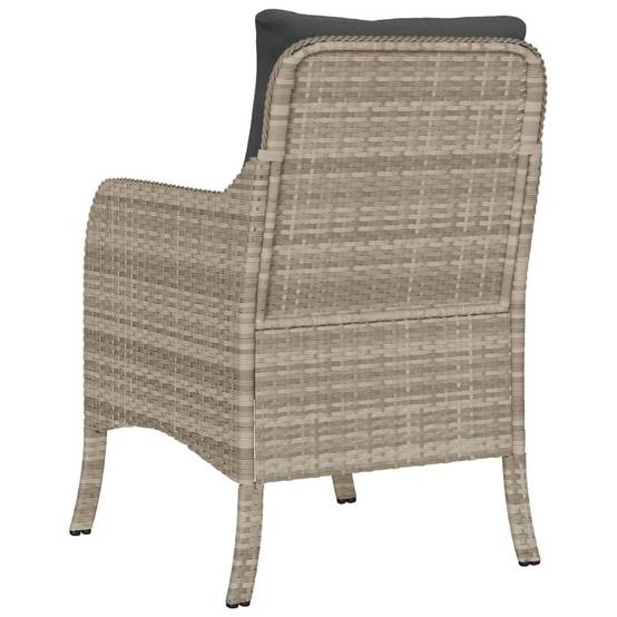 Chaises de jardin avec coussins gris clair résine tressée 58.5 x 67 x 86 cm - PANGIVO - Image 7