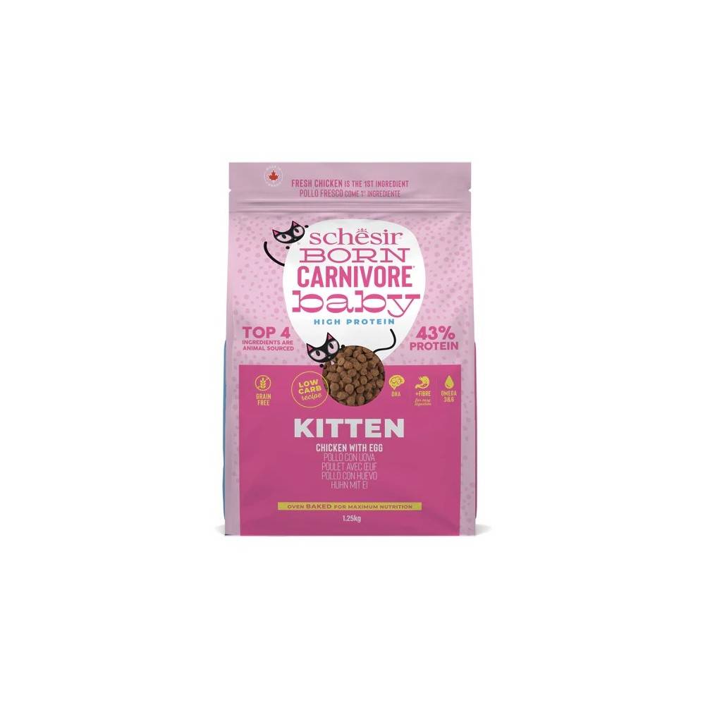 Schesir - Croquettes chaton Baby Poulet Et Œuf - Schesir Born Carnivore 1,25kg - Image 1