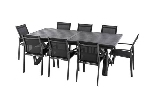 Hesperide - Table de jardin extensible "Axiome" ardoise granitée 10 places en aluminium traité époxy Hespéride - Image 5