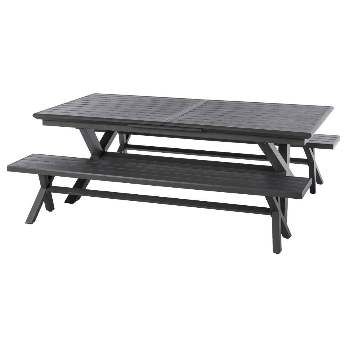 Hesperide - Table de jardin extensible "Axiome" ardoise granitée 10 places en aluminium traité époxy - Hespéride - Imagen 3