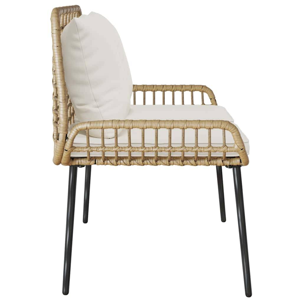 Canapé de Jardin 2 Places Résine Tressée et Acier Design Moderne avec Coussins Marron Noir Crème – ComfortXL Outdoor Living - Image 6