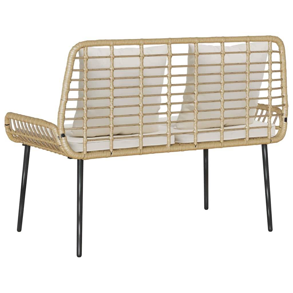 Canapé de Jardin 2 Places Résine Tressée et Acier Design Moderne avec Coussins Marron Noir Crème – ComfortXL Outdoor Living - Image 7