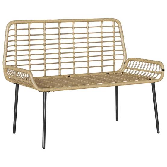 Canapé de Jardin 2 Places Résine Tressée et Acier Design Moderne avec Coussins Marron Noir Crème – ComfortXL Outdoor Living - Image 4