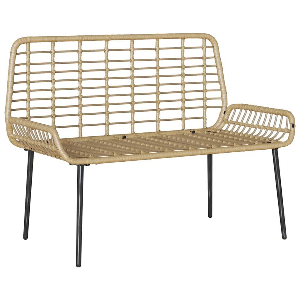 Canapé de Jardin 2 Places Résine Tressée et Acier Design Moderne avec Coussins Marron Noir Crème – ComfortXL Outdoor Living - Image 4