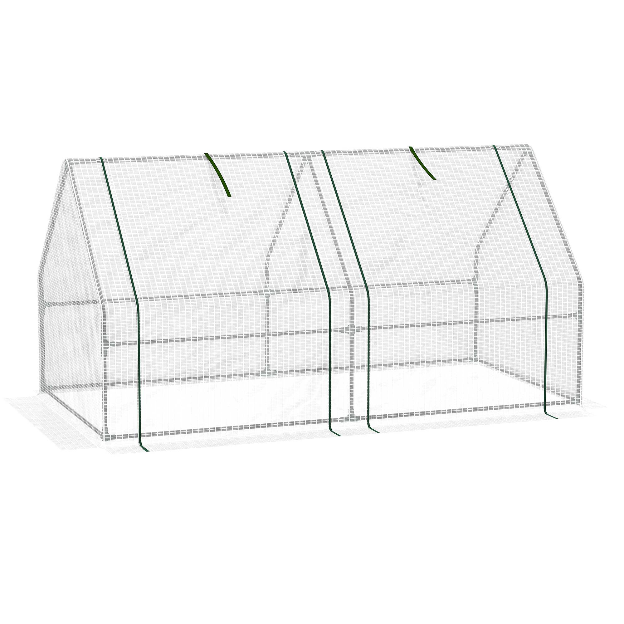 Mini serre tunnel PE pour jardin potager Protection UV 180x90x90cm Blanc - ComfortXL Outdoor Living - Image 2
