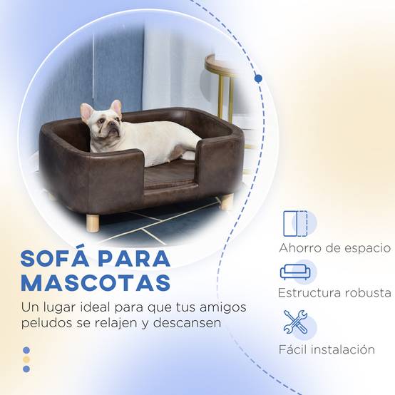 Canapé pour Chien en Bois de Bouleau Style Sofa Confortable pour Animaux 74x48,5x31 cm Marron - ComfortXL Outdoor Living - Image 8
