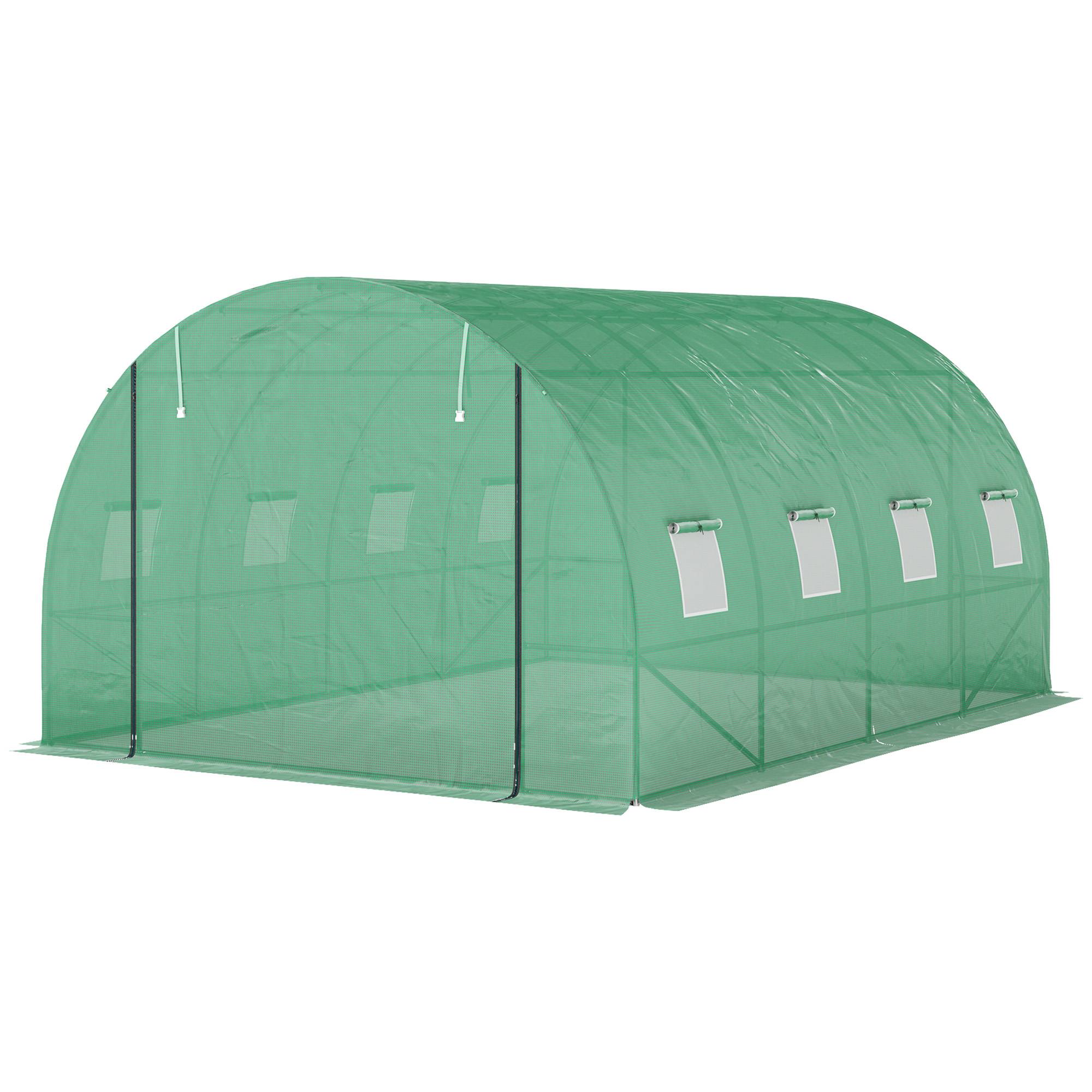 ComfortXL - Serre tunnel de jardin 12m² acier galvanisé pour potager culture 4x3m Vert - ComfortXL Outdoor Living - Image 2