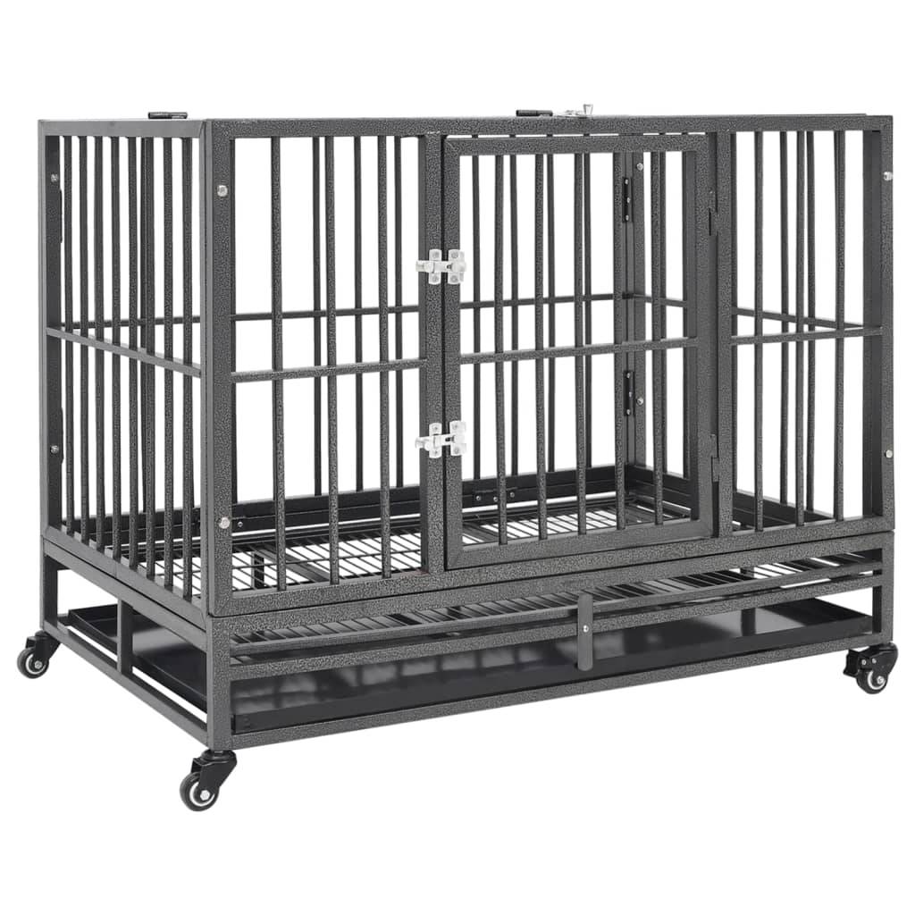 Vidaxl - Cage pour chien avec roues et toit Acier 102x72x85 cm vidaXL 171492 - Imagen 1