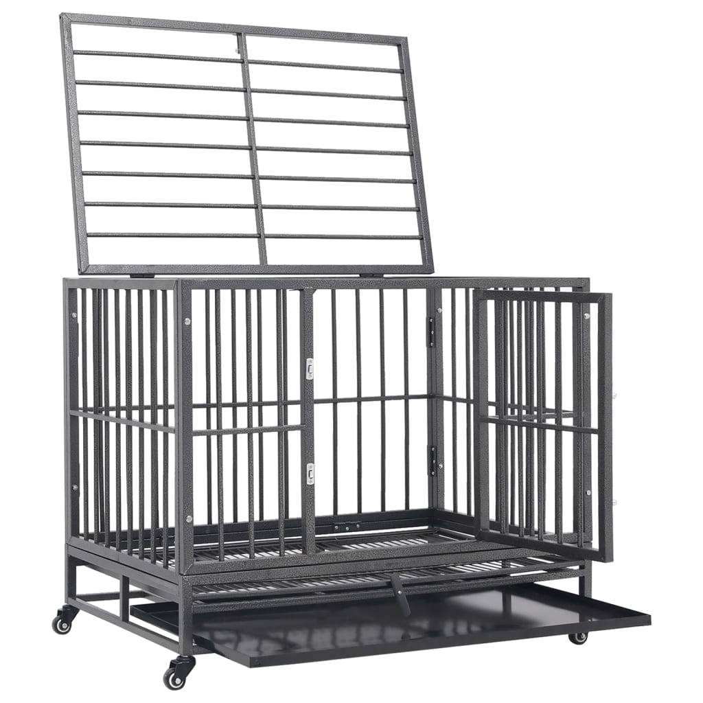 Vidaxl - Cage pour chien avec roues et toit Acier 102x72x85 cm vidaXL 171492 - Imagen 6
