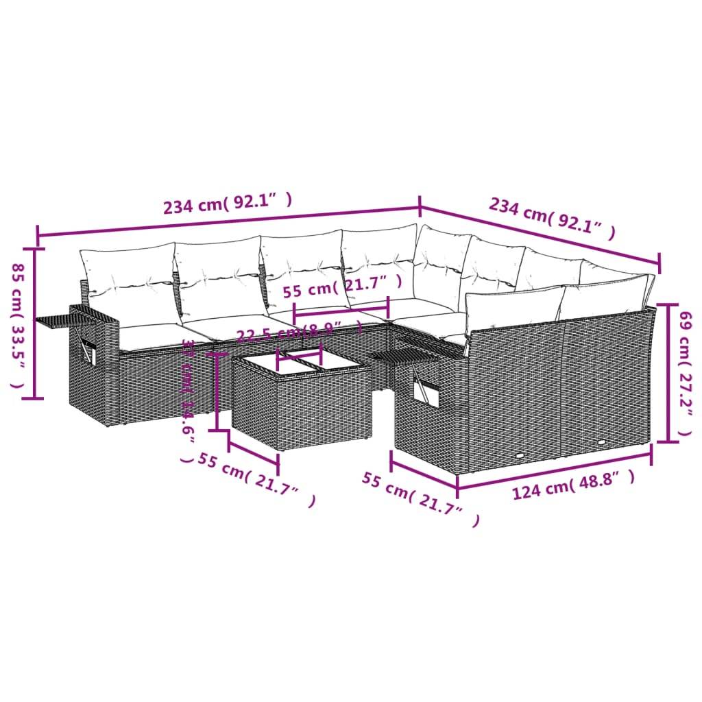 Salon de jardin 8 personnes résine tressée modulable tables pliantes intégrées pour extérieur Noir – ComfortXL Outdoor Living - Image 9