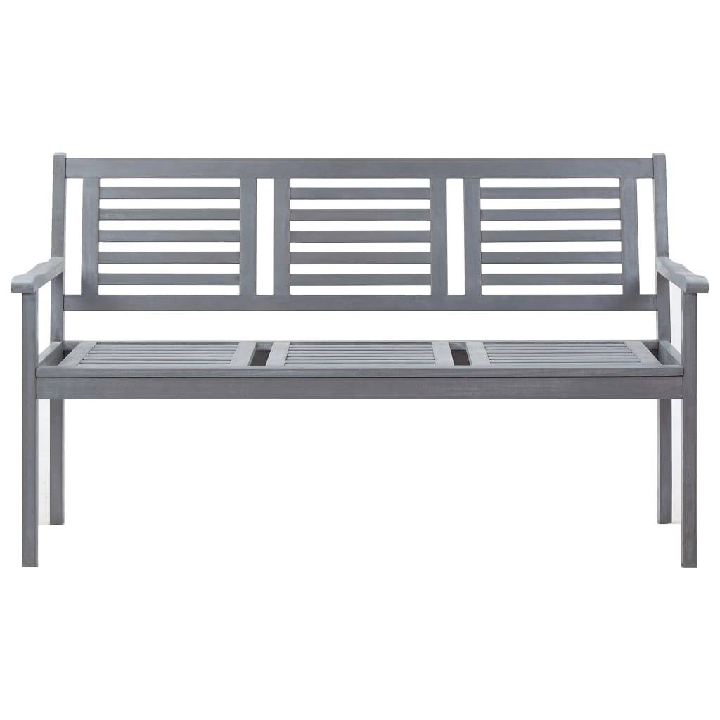 Maison Chic - Banc de jardin - Banc d'extérieur - Banquette 3 places 150 cm Gris Bois d'eucalyptus solide - Imagen 1