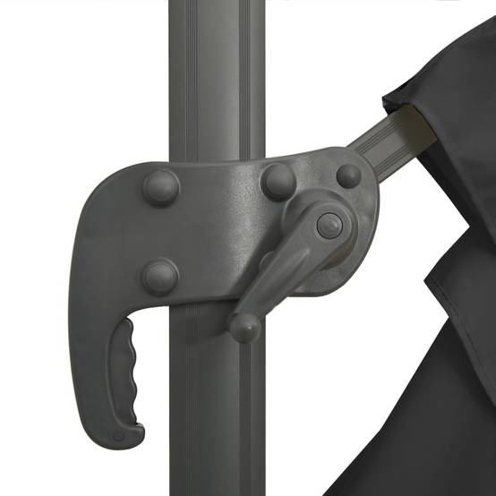 Helloshop26 - Parasol meuble de jardin déporté avec mât en aluminium 400 x 300 cm noir - Imagen 7
