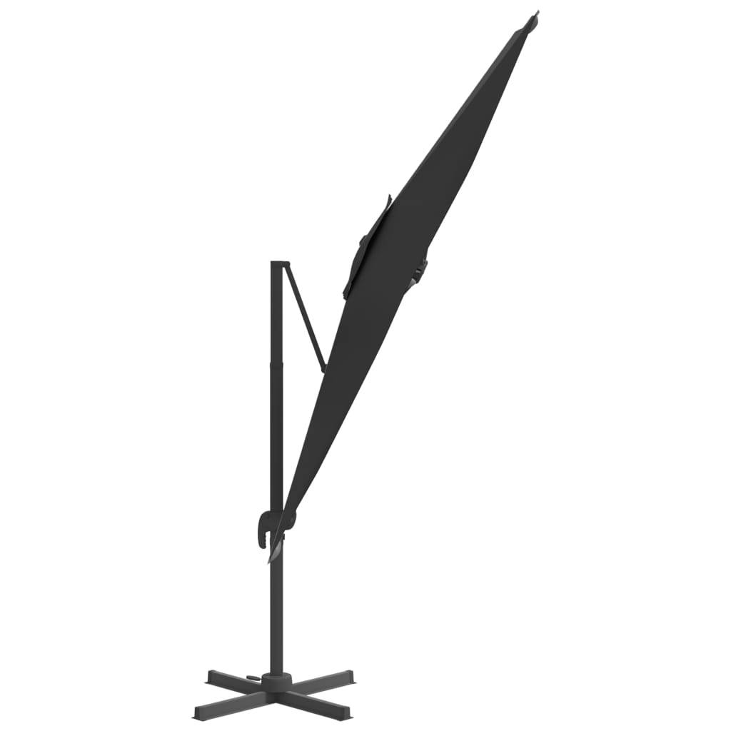 Helloshop26 - Parasol meuble de jardin déporté avec mât en aluminium 400 x 300 cm noir - Imagen 3