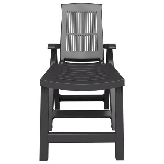 Bain de soleil - Transat - Chaise longue anthracite plastique - MEUBLE PRO - Image 3