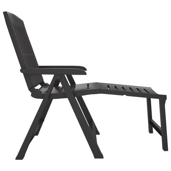 Bain de soleil - Transat - Chaise longue anthracite plastique - MEUBLE PRO - Image 4