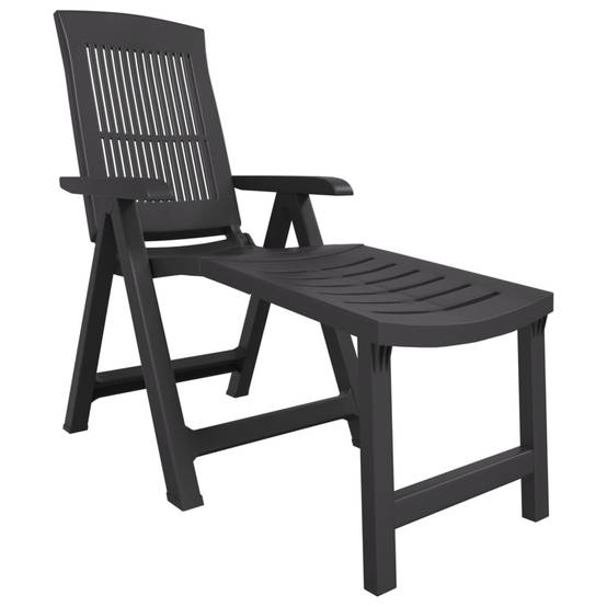 Bain de soleil - Transat - Chaise longue anthracite plastique - MEUBLE PRO - Image 1
