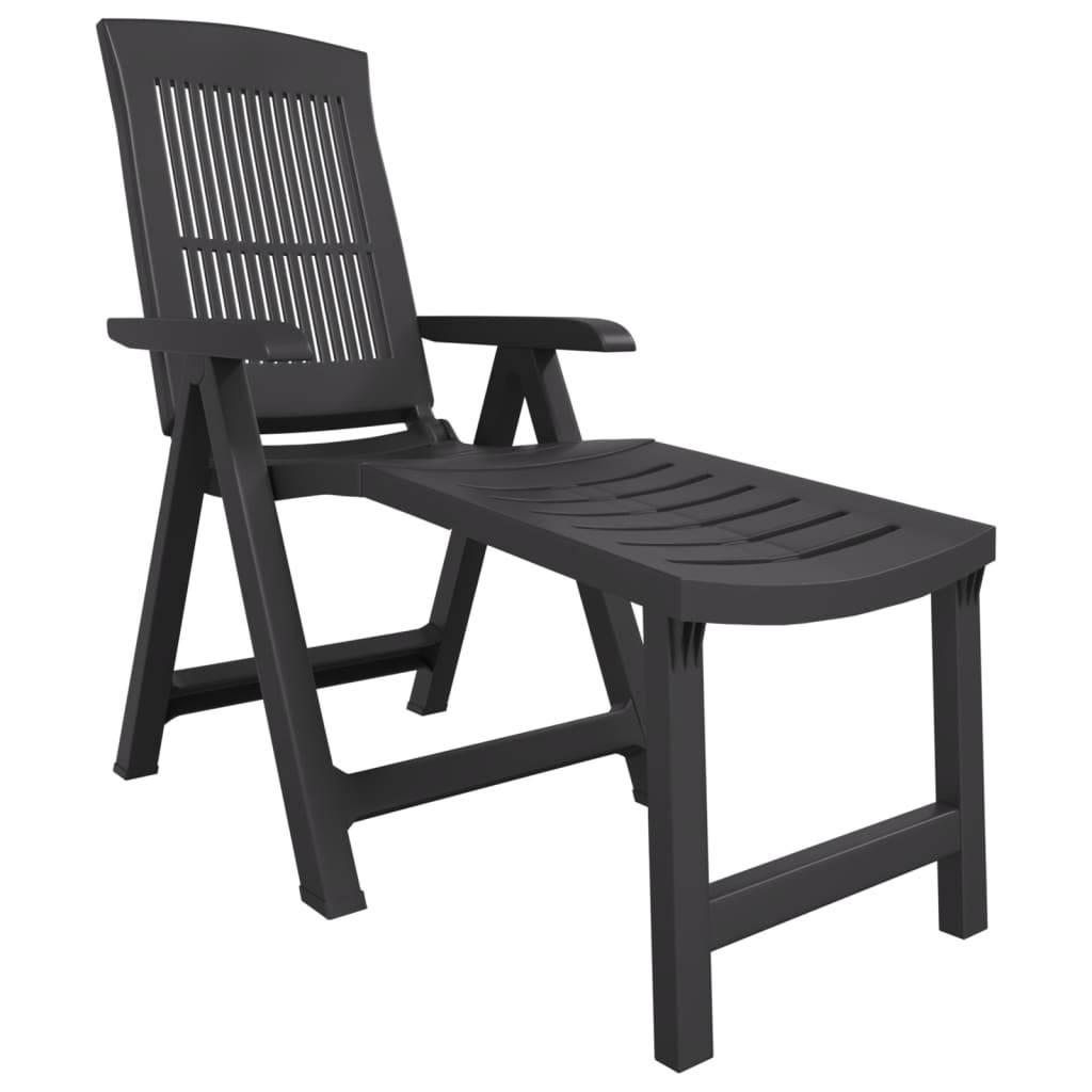 Bain de soleil - Transat - Chaise longue anthracite plastique - MEUBLE PRO