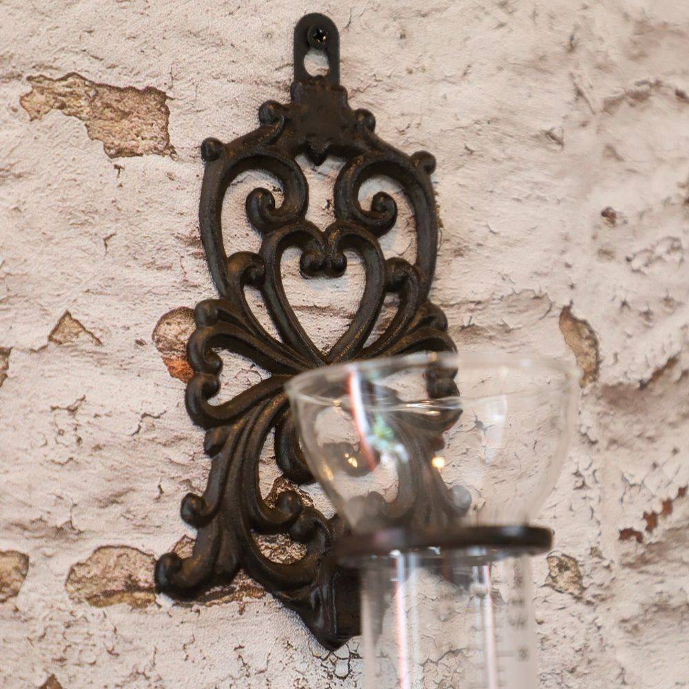 Pluviomètre mural en fonte et en verre marron 11 x 31.5 cm Chemin de campagne - Imagen 5