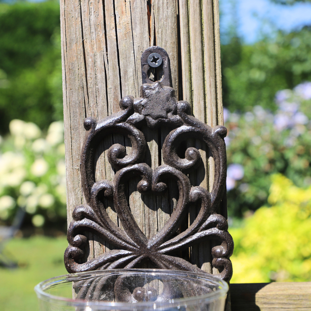 Pluviomètre mural en fonte et en verre marron 11 x 31.5 cm Chemin de campagne - Imagen 3