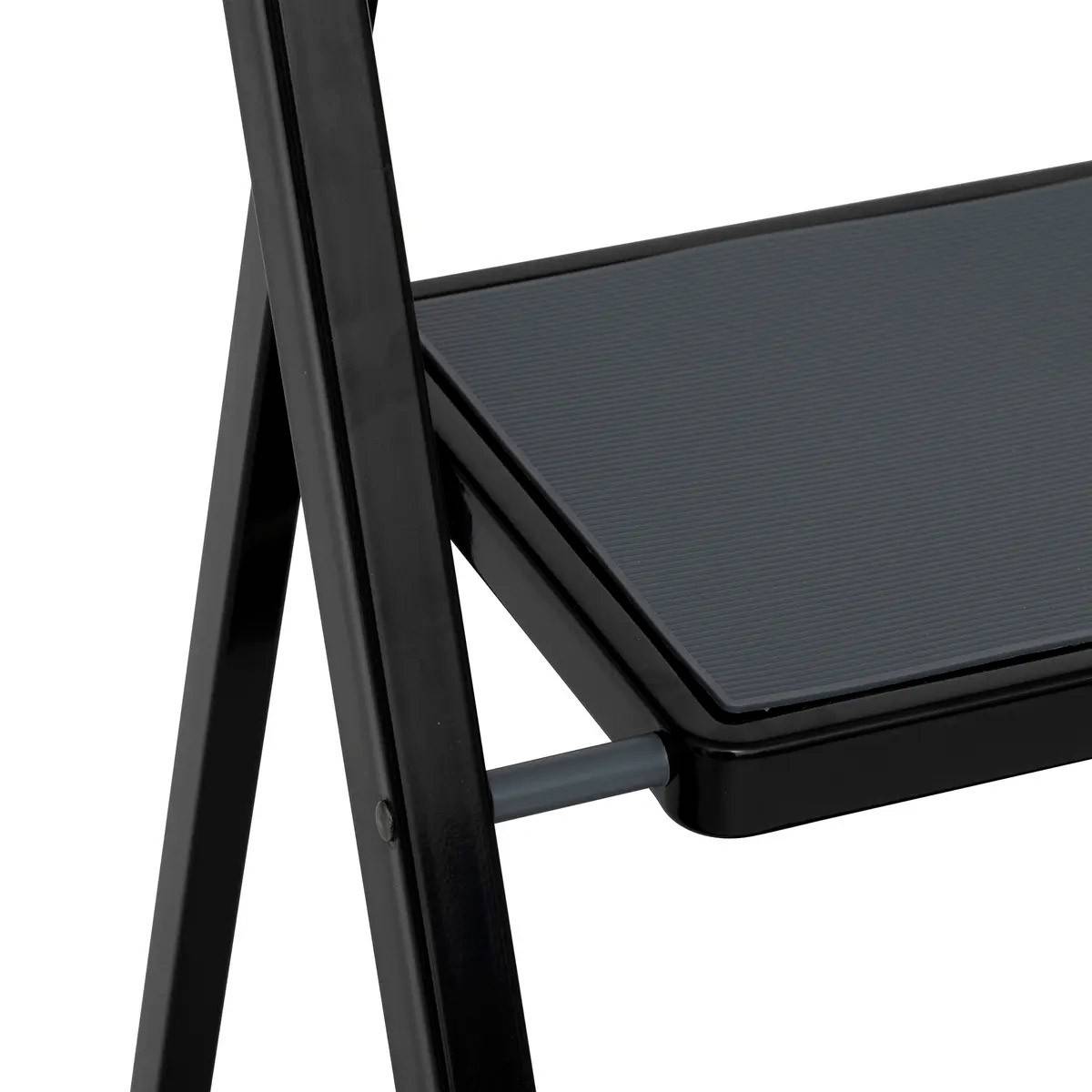 Escabeau 2 Marches en Métal 81cm Noir - Image 3