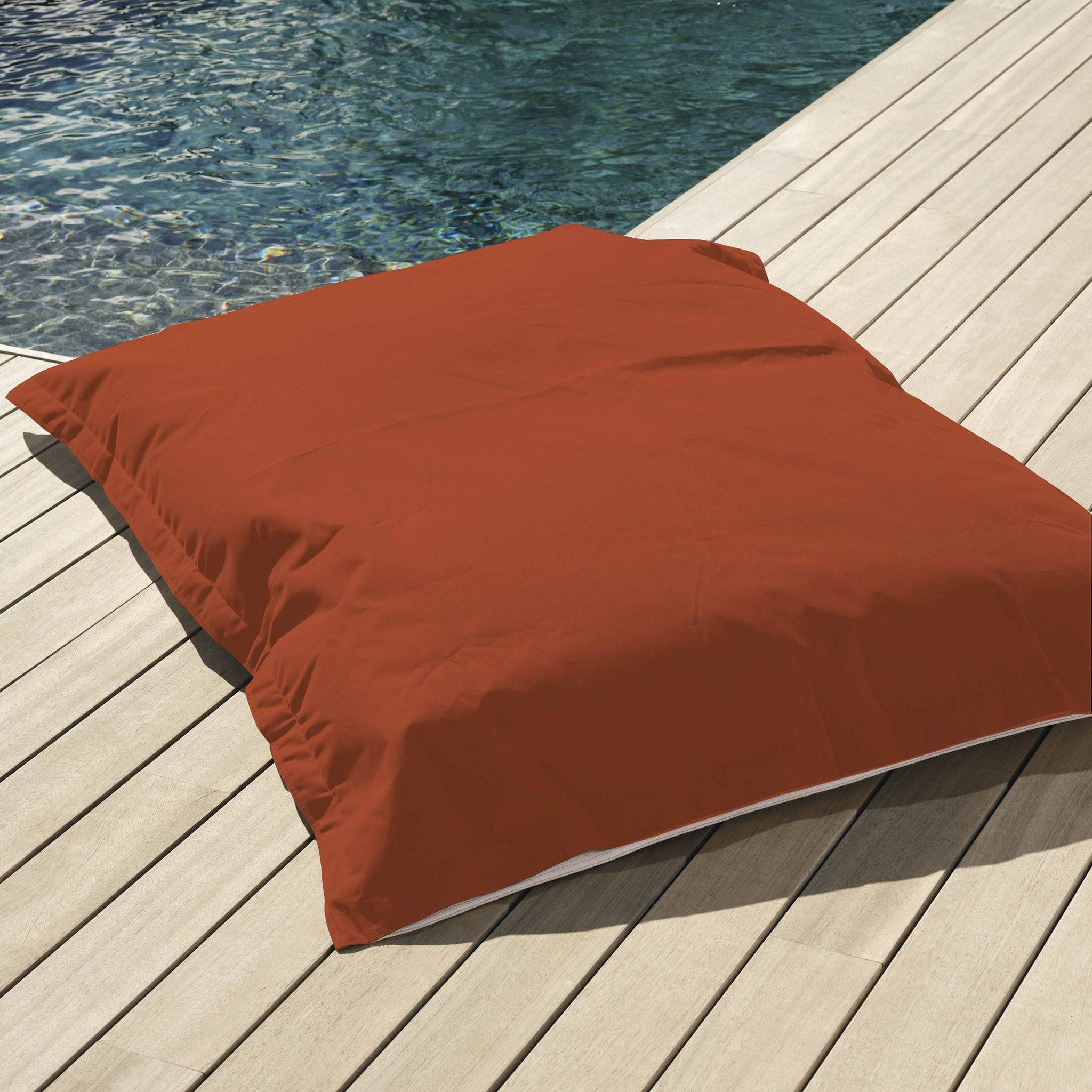 Pouf Géant XXL Déhoussable, Flottant pour Piscine, Terracotta - Déco arts - Image 2