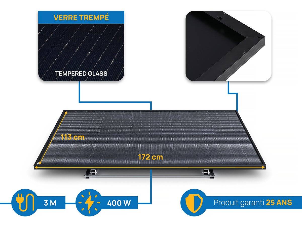 Panneau Solaire 400w "solar Tech"  Plug And Play - Kit De Démarrage -viva Green - Imagen 4