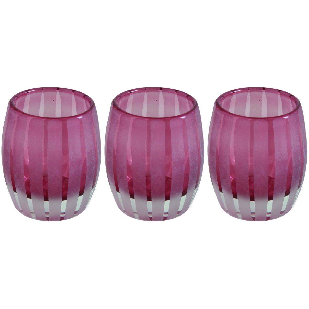 Lifestyle Home Collection - Bougeoir photophore 11cm Elegance (Lot de 3) Rose Lifestyle Home Collection - Imagen 1