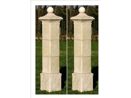 Lot De 2 Piliers De Portail "provençal" - 41 X 41 X 228 Cm -habitat Et Jardin