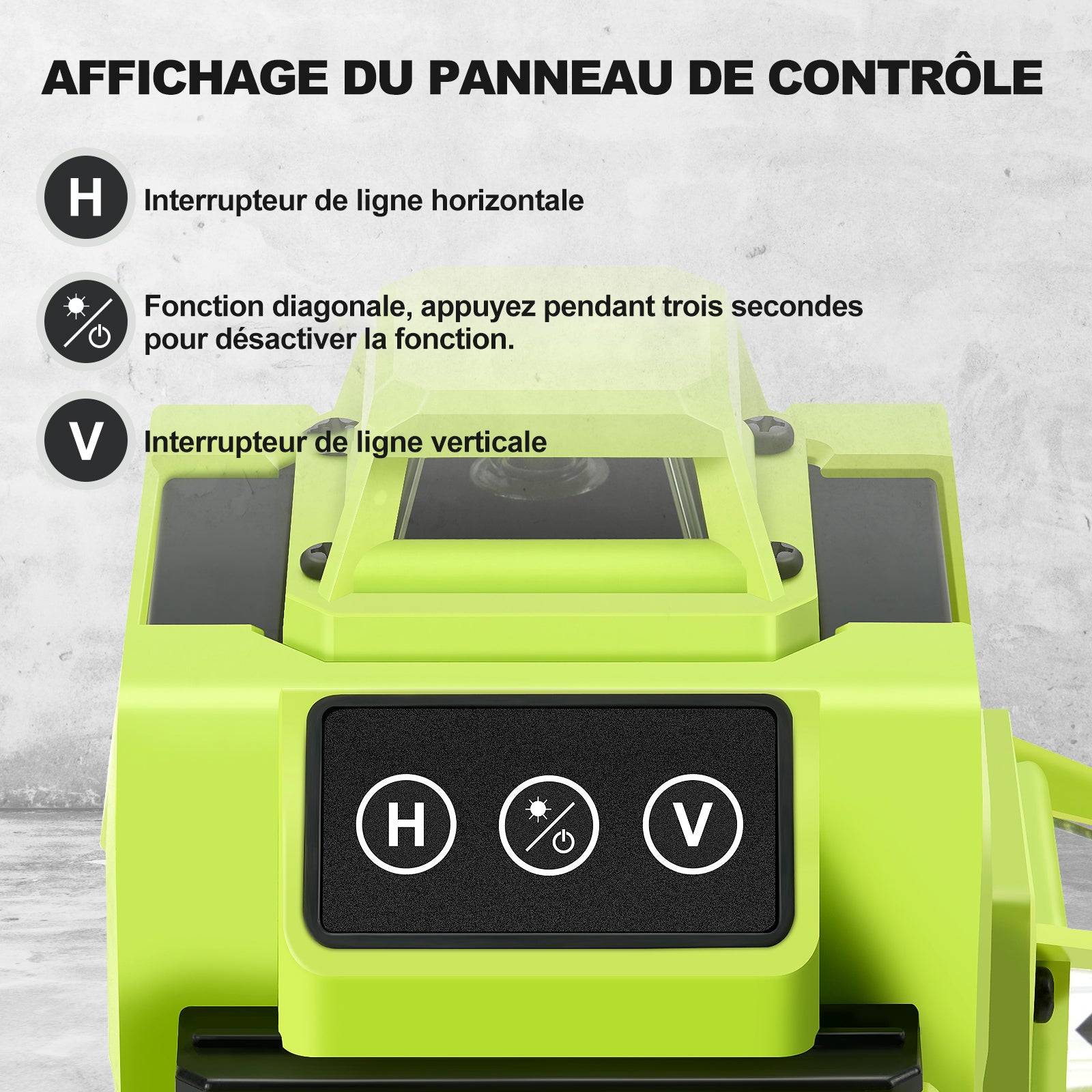 Niveau laser 4 x 360°, 2 batteries 2400 mAh, 4D 16 fils. - Image 3