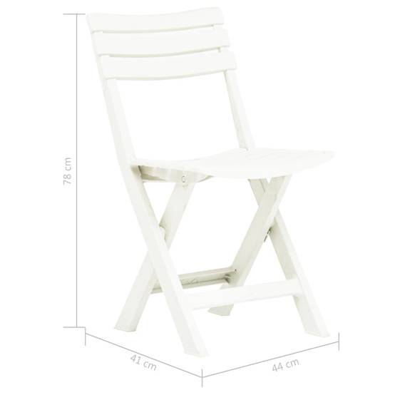 Lot de 2 Chaises de jardin pliables - Chaises d'extérieur - Chaise pliante de jardin Plastique Blanc - Image 9