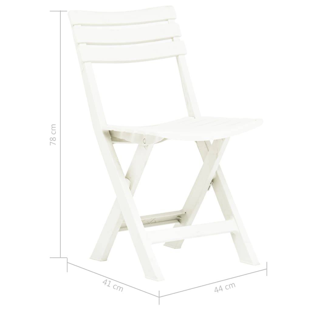 Lot de 2 Chaises de jardin pliables - Chaises d'extérieur - Chaise pliante de jardin Plastique Blanc - Image 9