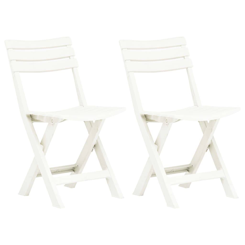 Lot de 2 Chaises de jardin pliables - Chaises d'extérieur - Chaise pliante de jardin Plastique Blanc - Image 2
