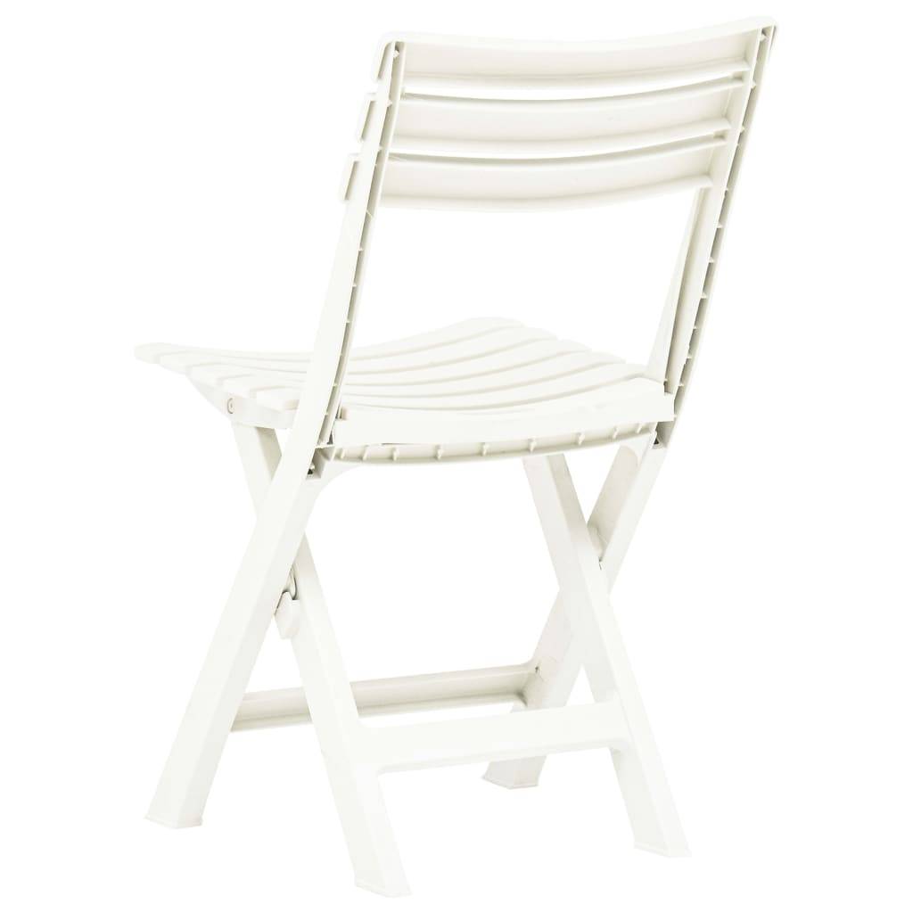 Lot de 2 Chaises de jardin pliables - Chaises d'extérieur - Chaise pliante de jardin Plastique Blanc - Image 4