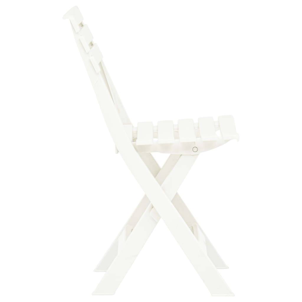 Lot de 2 Chaises de jardin pliables - Chaises d'extérieur - Chaise pliante de jardin Plastique Blanc - Image 5