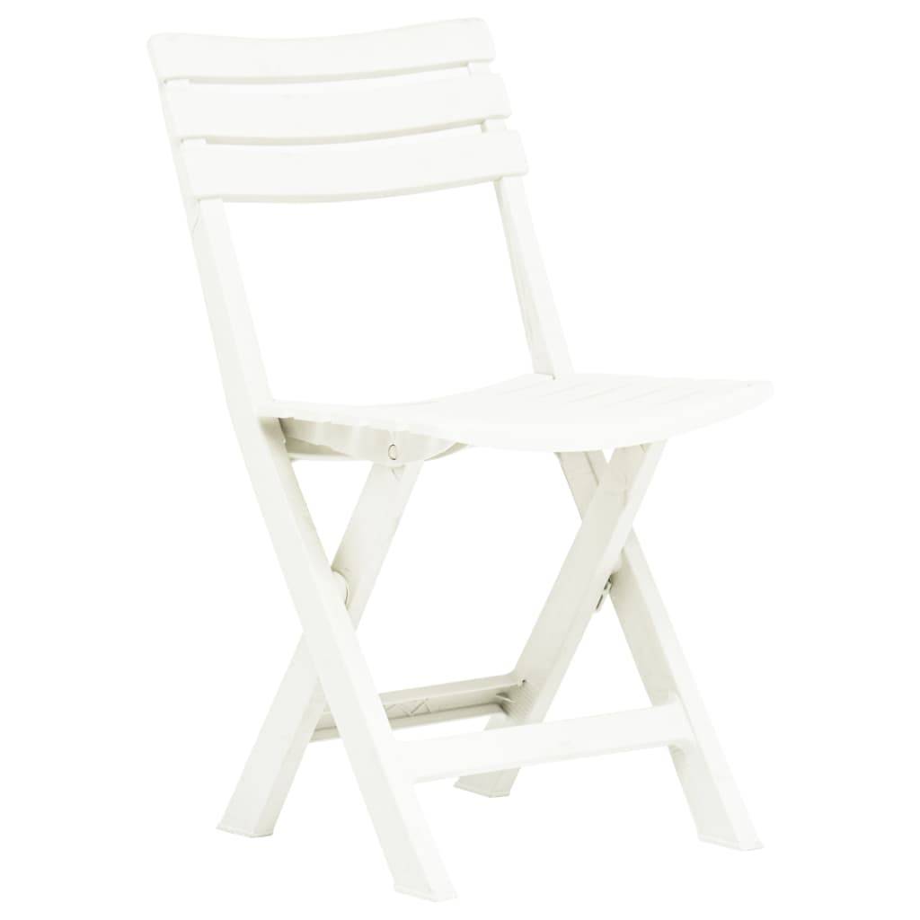 Lot de 2 Chaises de jardin pliables - Chaises d'extérieur - Chaise pliante de jardin Plastique Blanc - Image 1