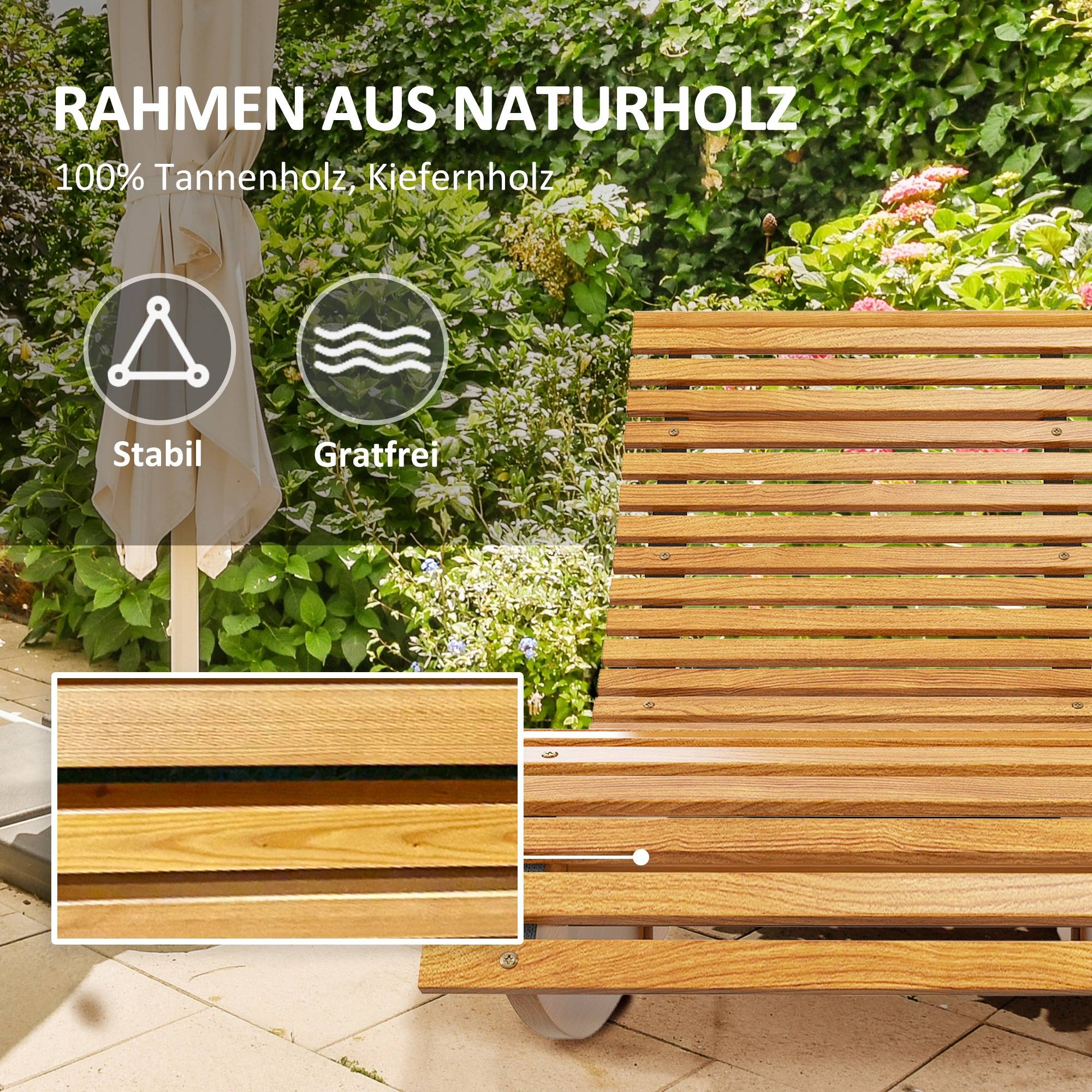 Balancelle de jardin bois de pin marron clair 130 x 60 x 60 cm - PANGIVO - Image 8