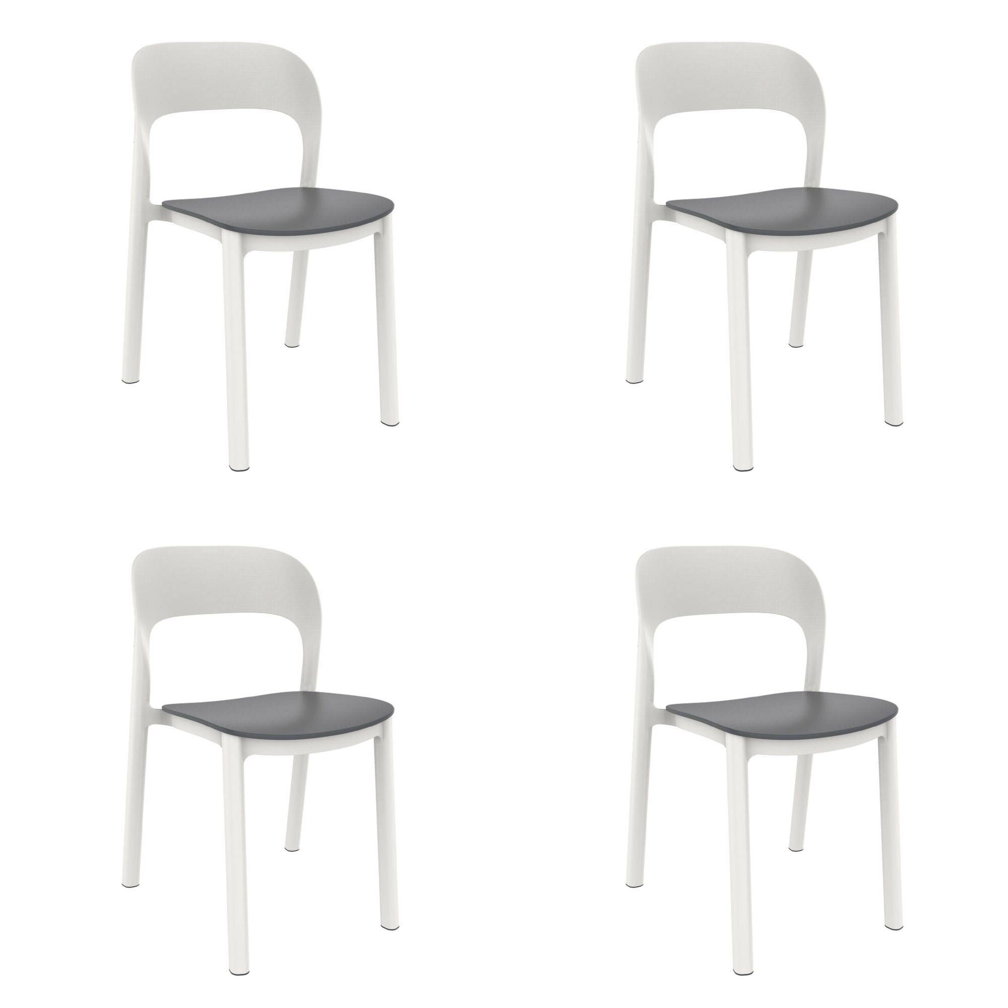 Garbar - Chaises Ona garbar plastique blanc gris (Lot de 4) - Image 1