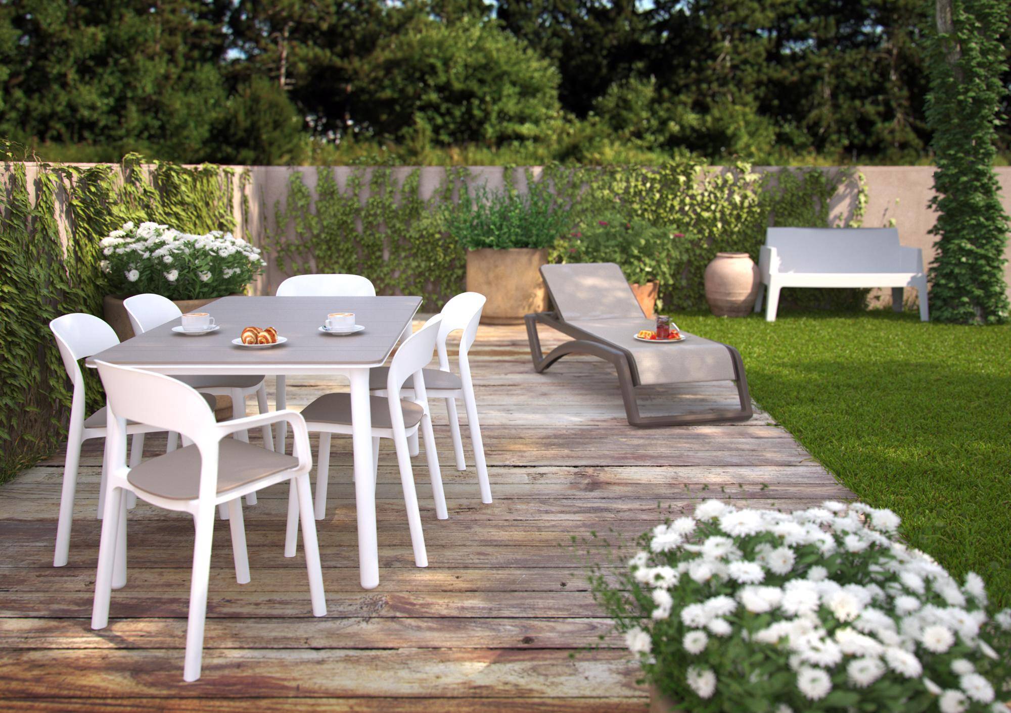 Garbar - Chaises Ona garbar plastique blanc gris (Lot de 4) - Image 6