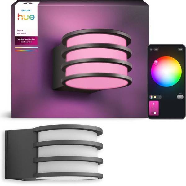 Applique murale - PHILIPS HUE - Lucca - Anthracite - A60 WCA - IP44 - Image 1