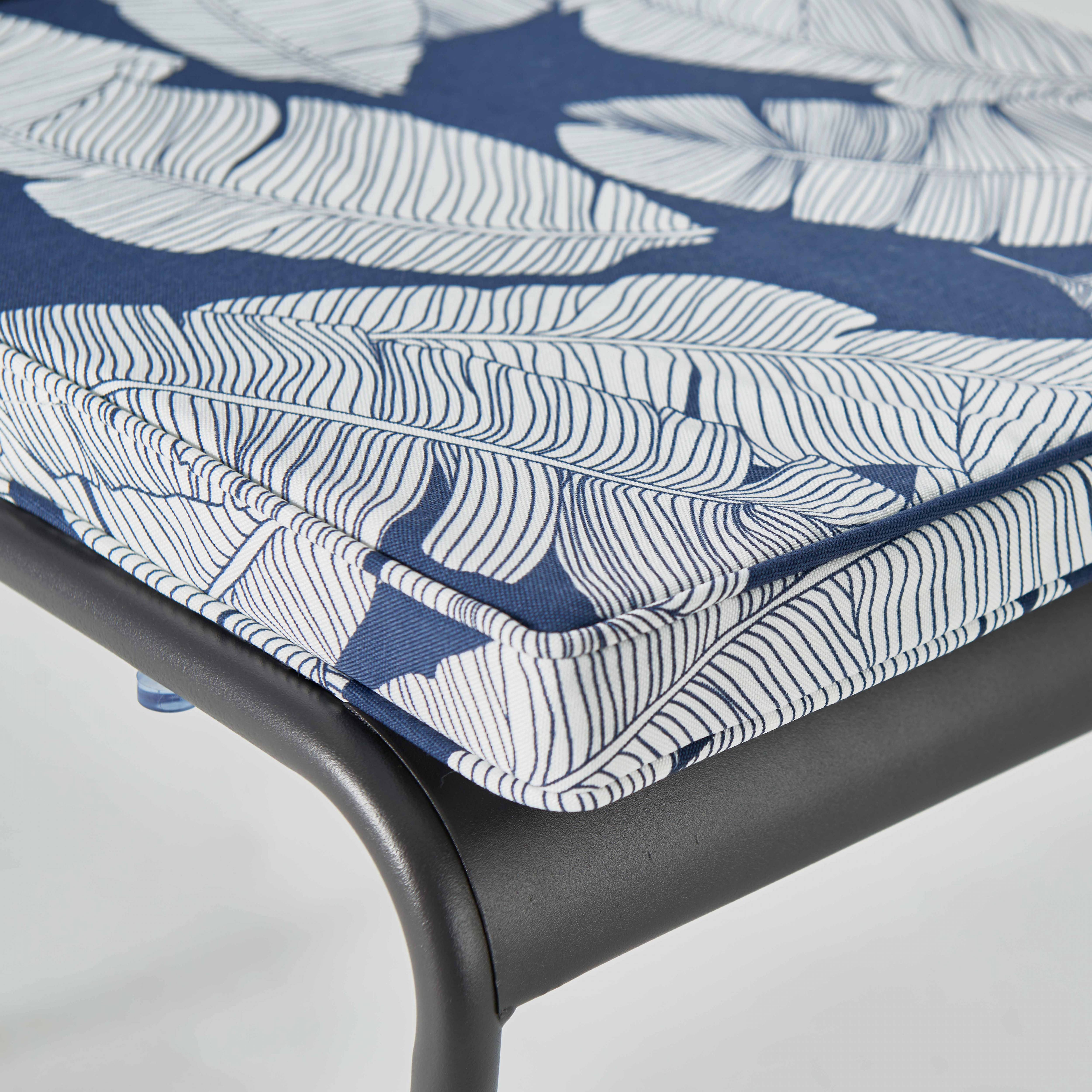 Oviala - Lot de 4 galettes de chaise polyester abaca bleu 40x40x3 cm Paita - Oviala - Imagen 4