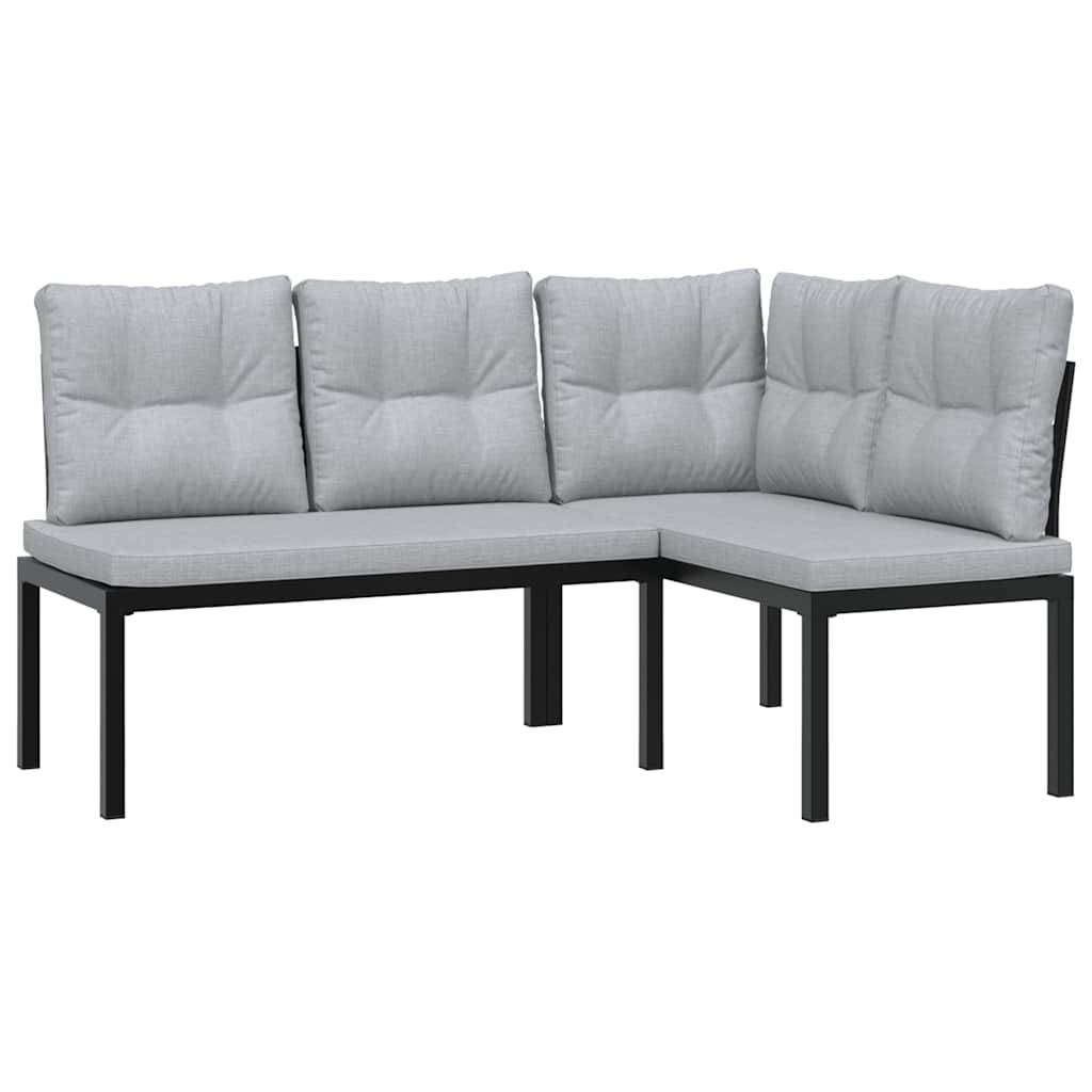 Vidaxl - Ensemble de banc de jardin avec coussins 3 pcs noir vidaXL 3283650 - Image 8