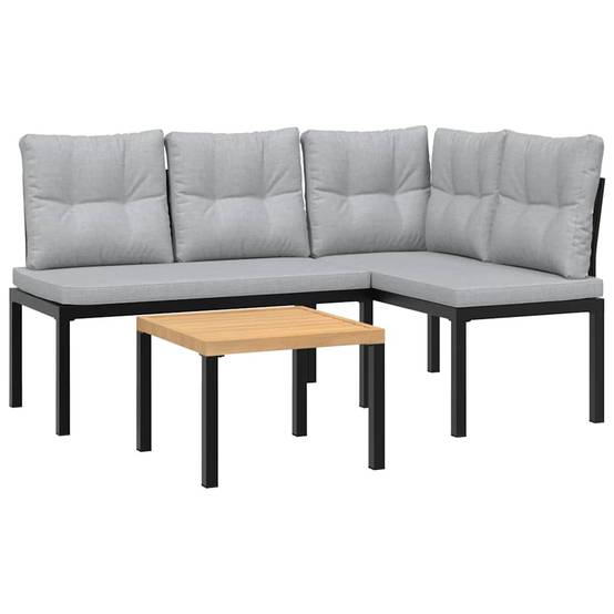 Vidaxl - Ensemble de banc de jardin avec coussins 3 pcs noir vidaXL 3283650 - Image 2