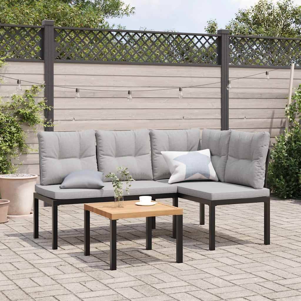 Vidaxl - Ensemble de banc de jardin avec coussins 3 pcs noir vidaXL 3283650 - Image 1