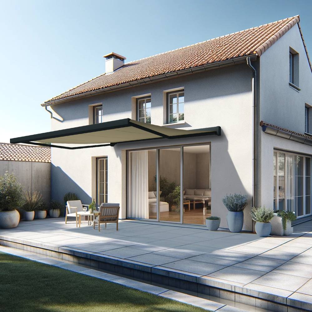 Intersun - Store banne coffre SOA 4,10x3,50 M (Manuelle - Gris Anthracite - Ecru) - INTERSUN - Imagen 2