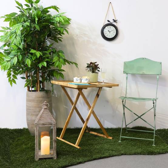 Table en bois marron 45 x 45 x 55cm Chemin de campagne - Imagen 2