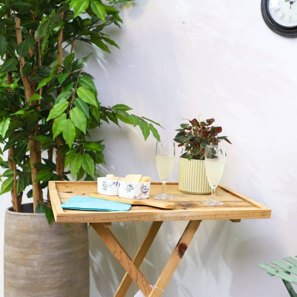 Table en bois marron 45 x 45 x 55cm Chemin de campagne - Imagen 4
